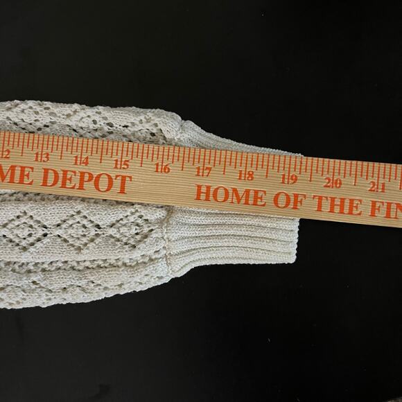 Zara Women’s Open Knit Pullover M/L White Long Sleeve Beach Layering Bohemian - Picture 7 of 10